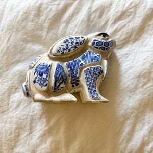 Vintage Nancy Lopez 1980 Mosaic Ceramic Rabbit Candle Holder